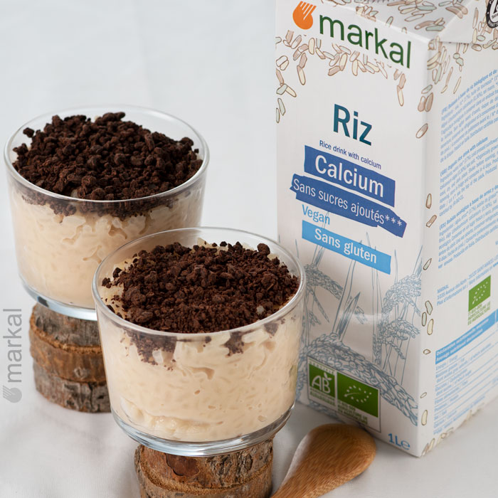 Riz au lait sans lactose saveur chocolat