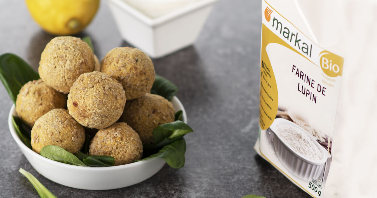 Falafels à la farine de lupin et leur sauce tahini - Markal bio