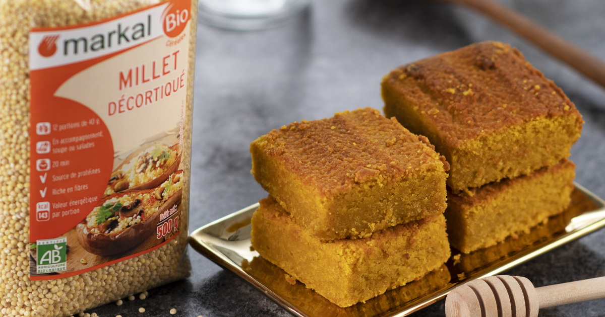 Cornbread au millet, potimarron et sirop d'érable