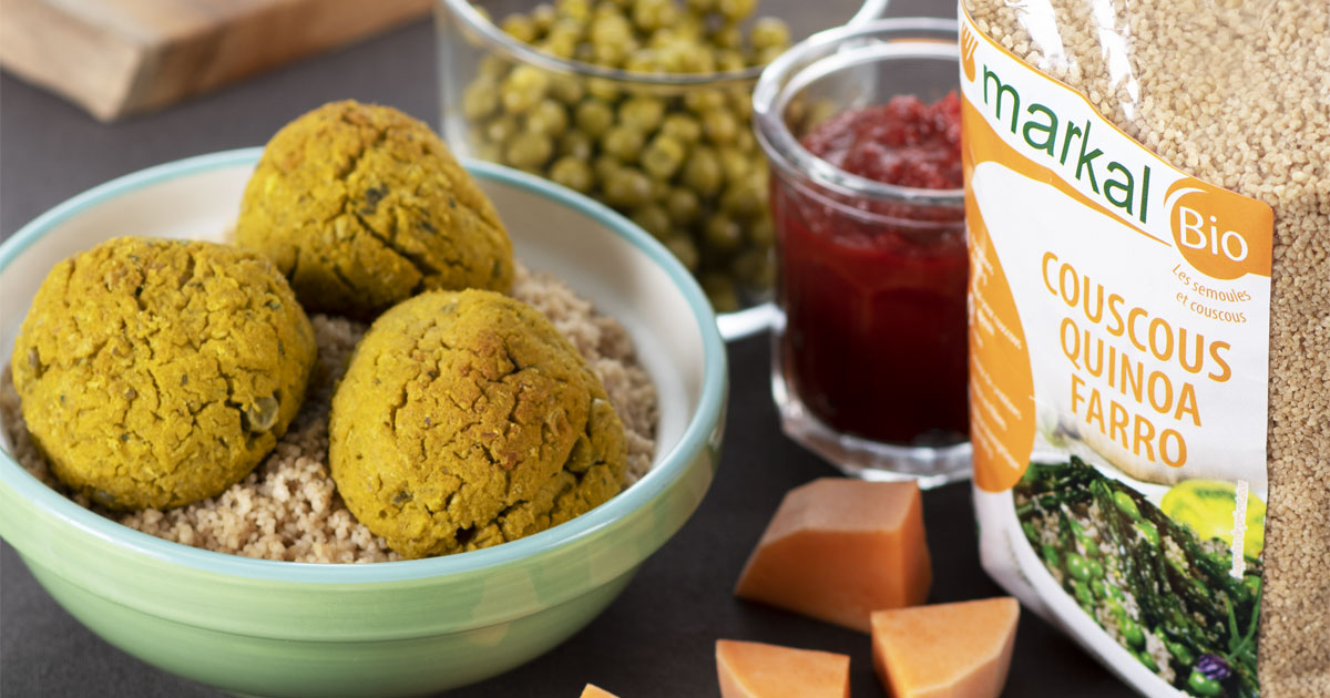 Boulettes keftas veggies et semoule quinoa-farro