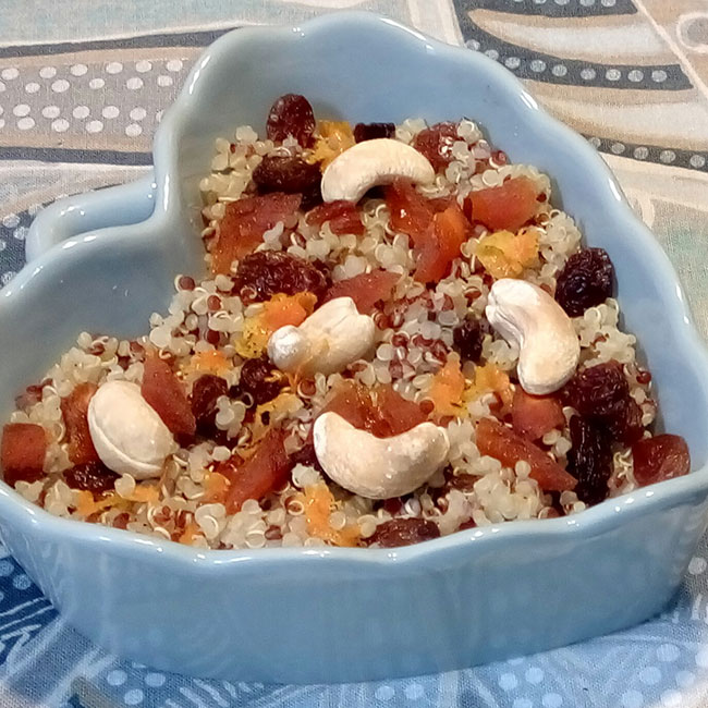 Quinoa sucré salé aux fruits secs