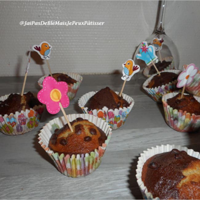 Muffins marbrés cacao banane