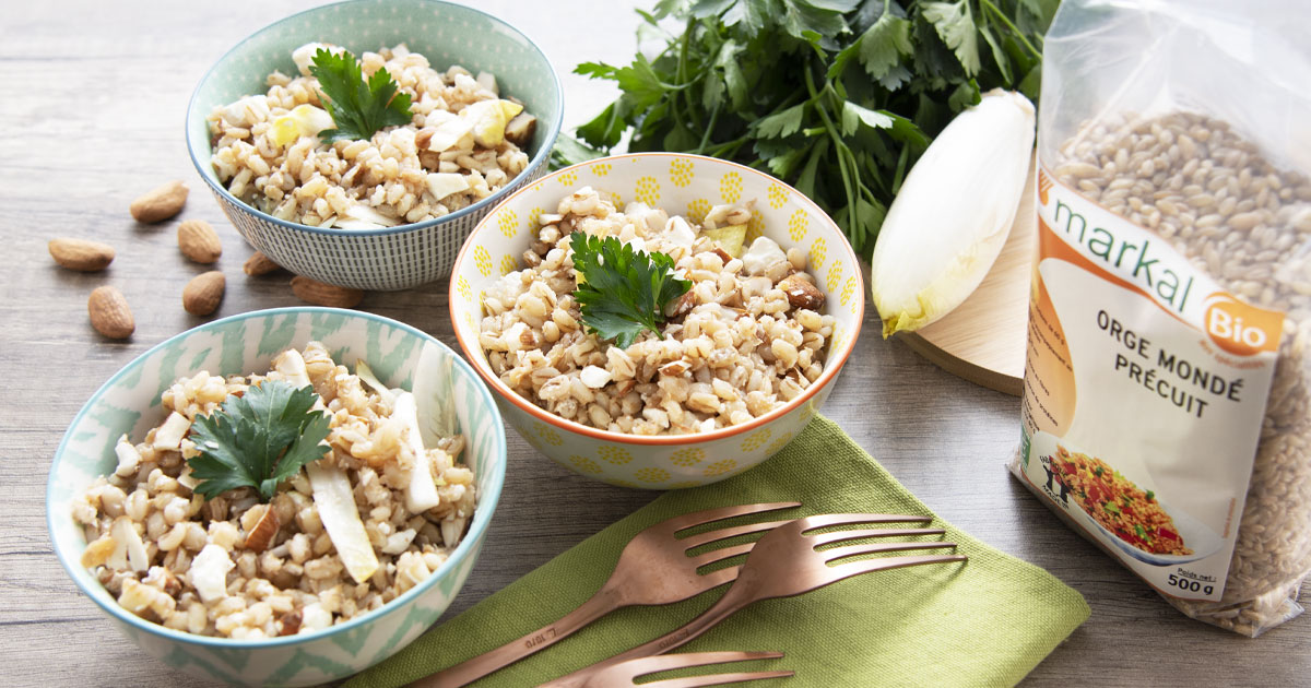 Salade détox à l'endive et orge mondé