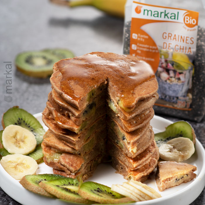 Pancakes vegan aux kiwis