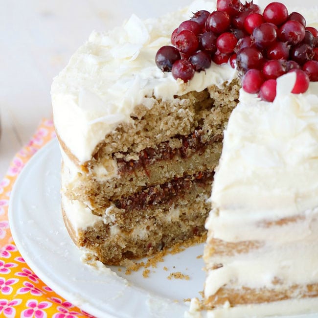 Naked cake aux amélanches et coco