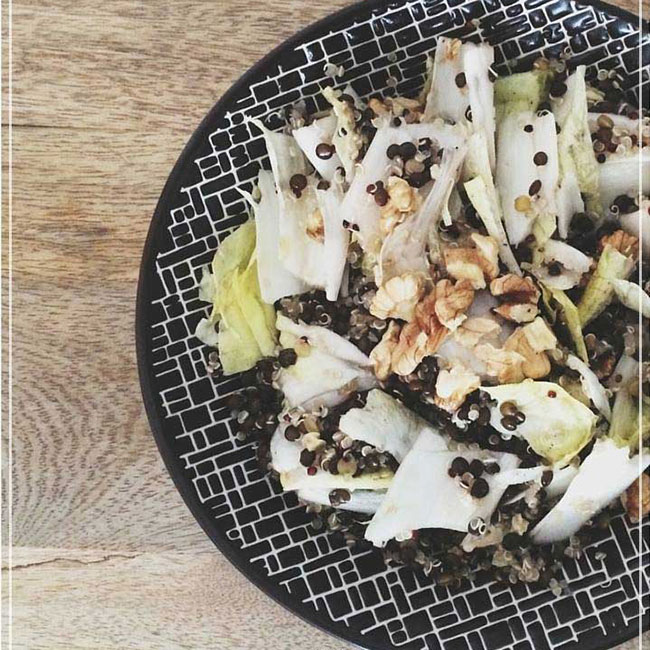 Salade de lentilles beluga et quinoa