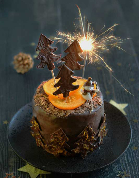 Layer cake chocolat noir à l'orange et mousse à l'orange