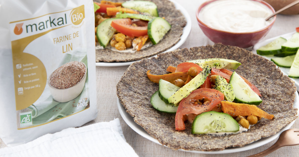 Wraps veggie 100% farine de lin