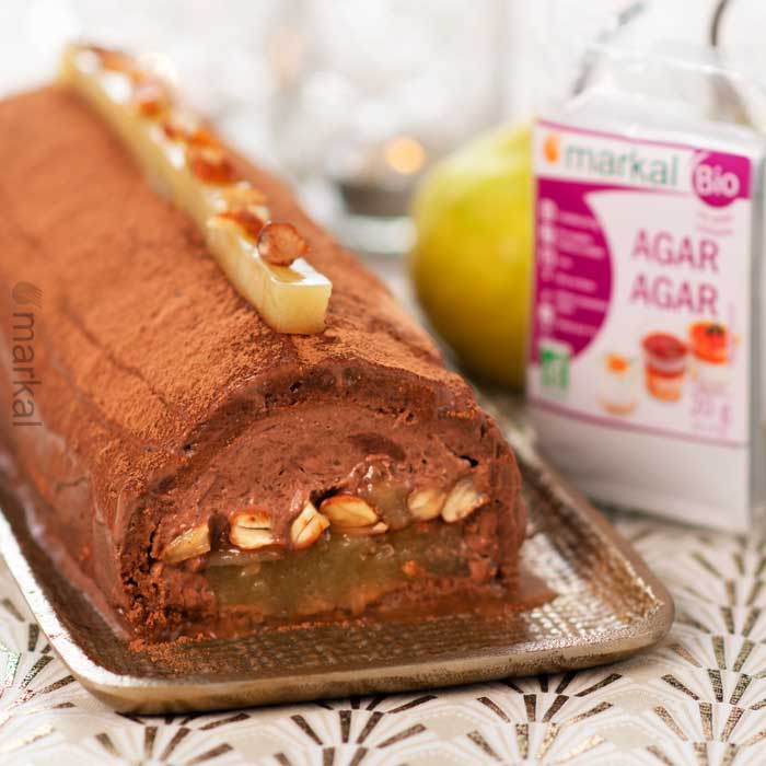 Bûche chocolat-poire Vegan