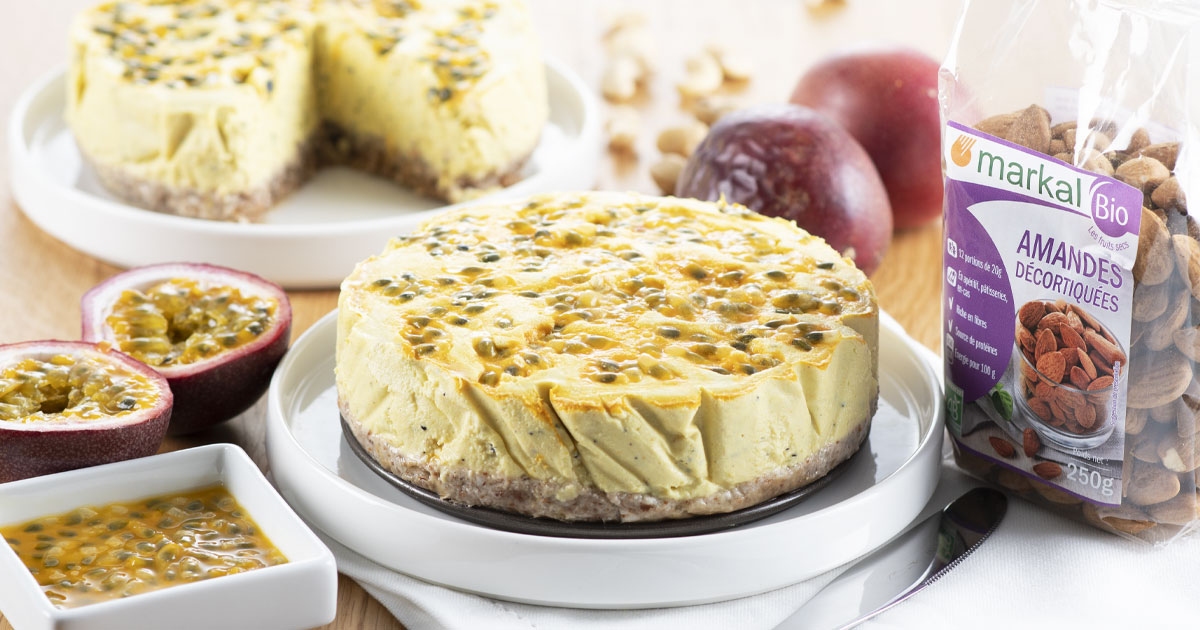 Cheesecake vegan aux fruits de la passion