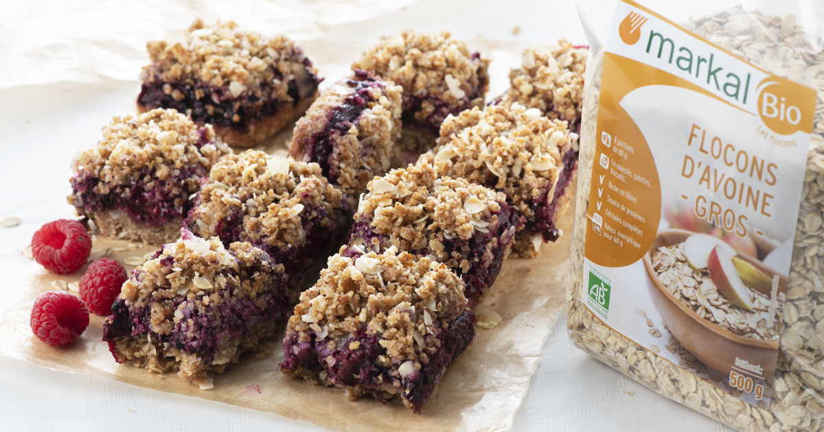 Barres crumble aux fruits rouges