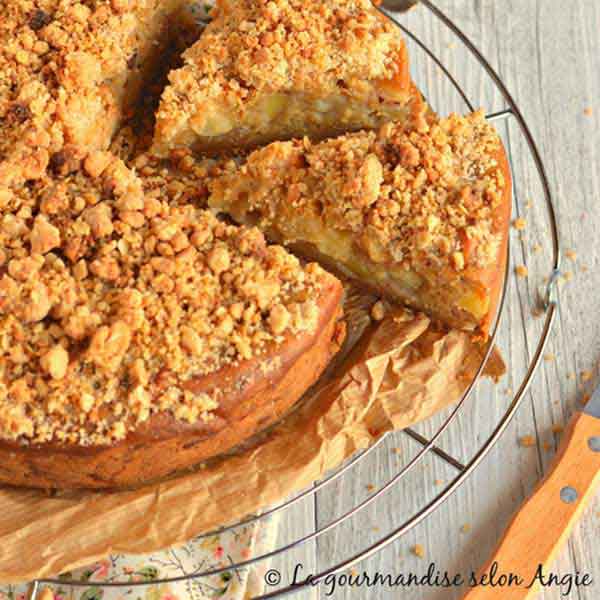 Gâteau aux pommes façon crumble