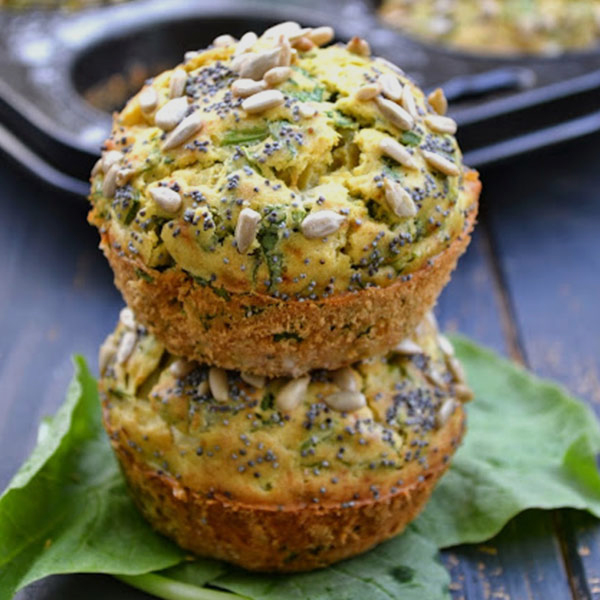 Muffins aux fanes de radis et au chèvre