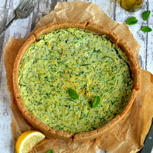 Quiche courgettes, menthe et citron