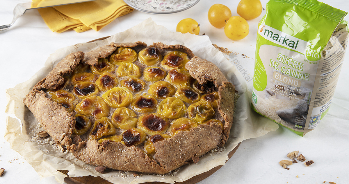 Tarte rustique aux prunes jaunes