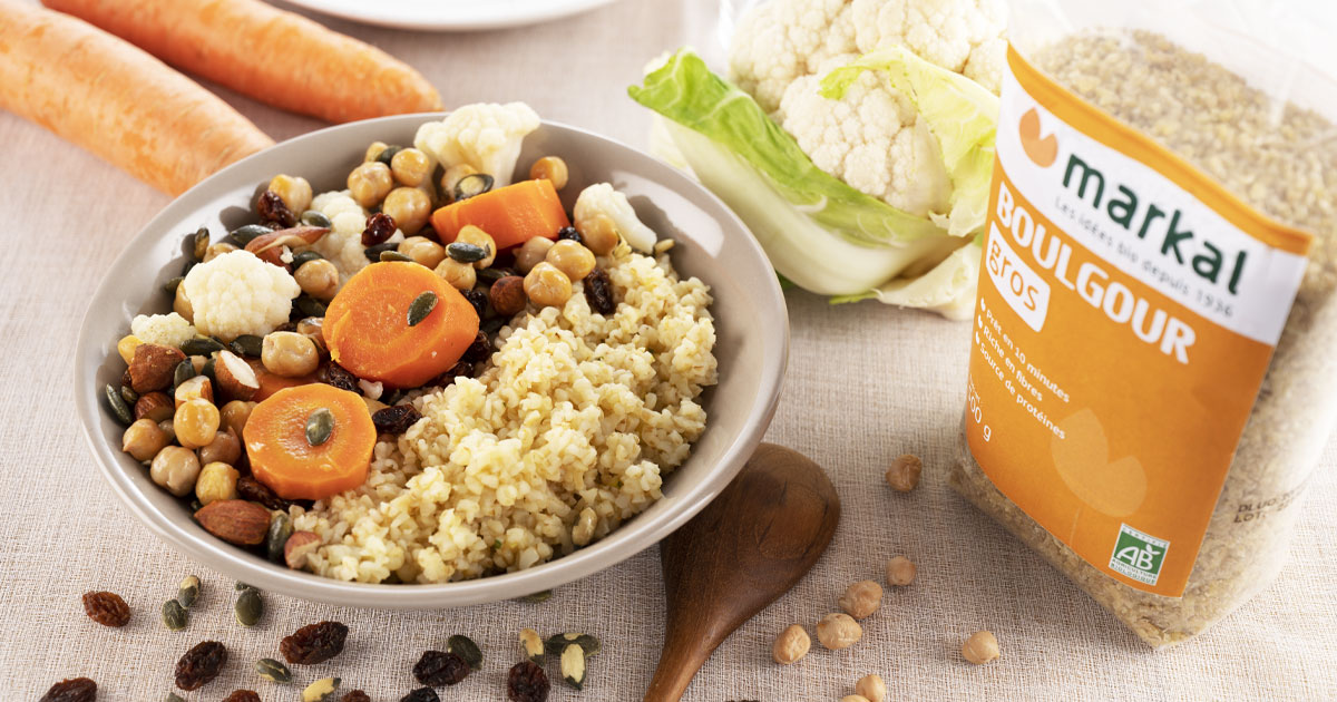 Couscous de boulgour et pois chiches