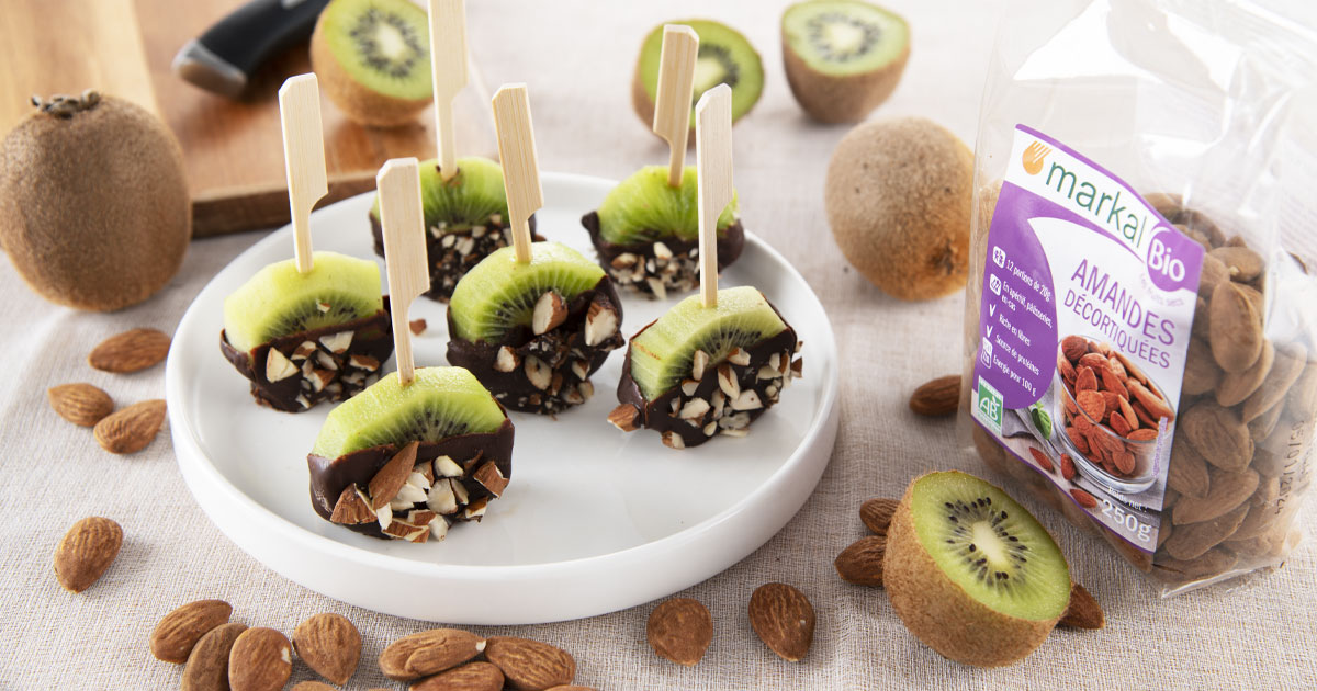 Sucettes chocolat kiwi