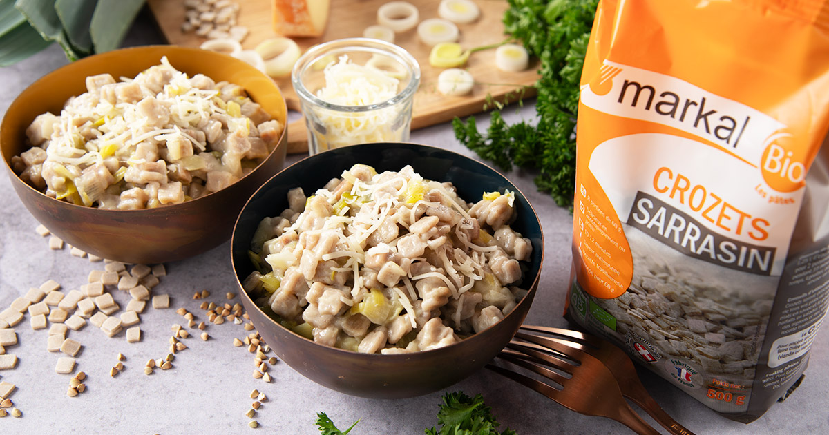 Crozets au sarrasin façon risotto aux poireaux