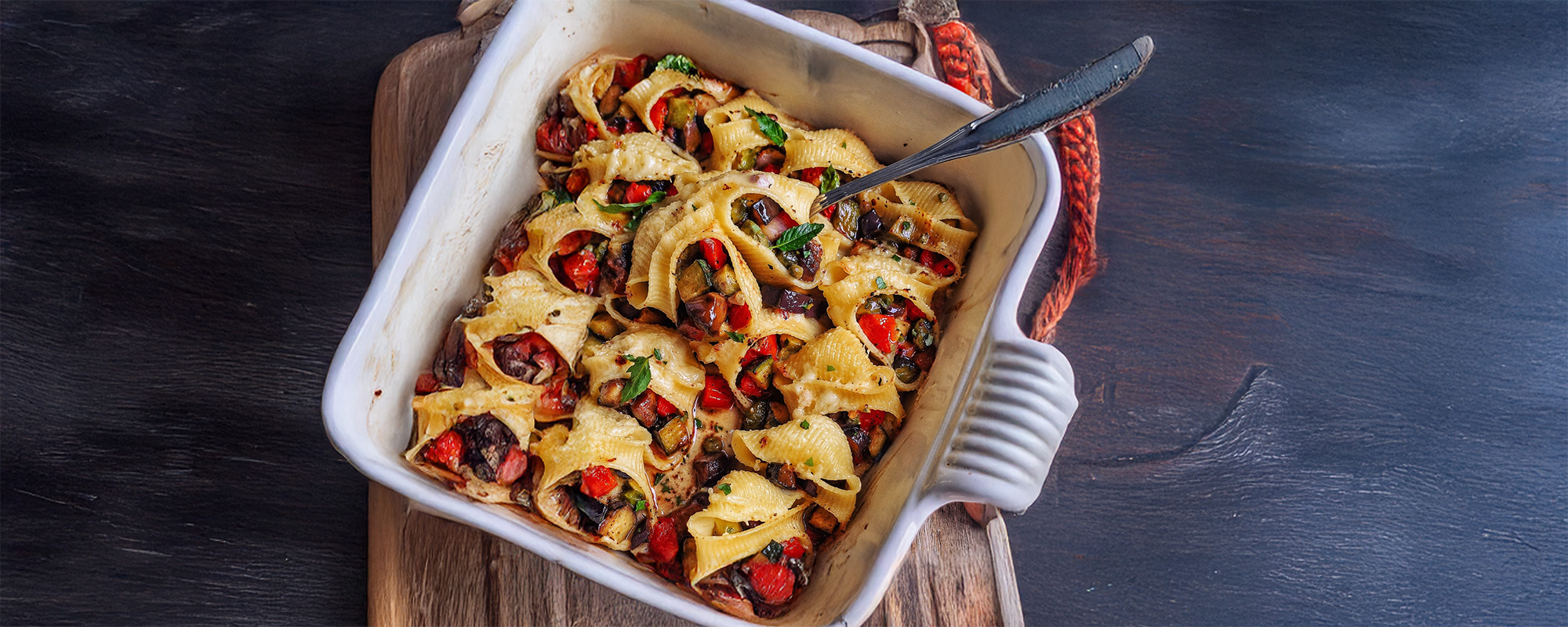 Lumaconi farcis à la caponata